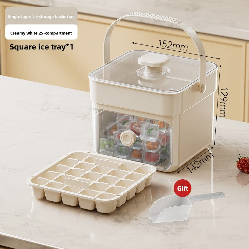 Press-Type Ice Cube Mold with Storage Box