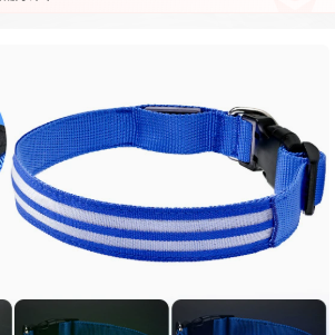 LED Light-Up Dog Collar | Fiber Optic Safety Collar for Night Walks