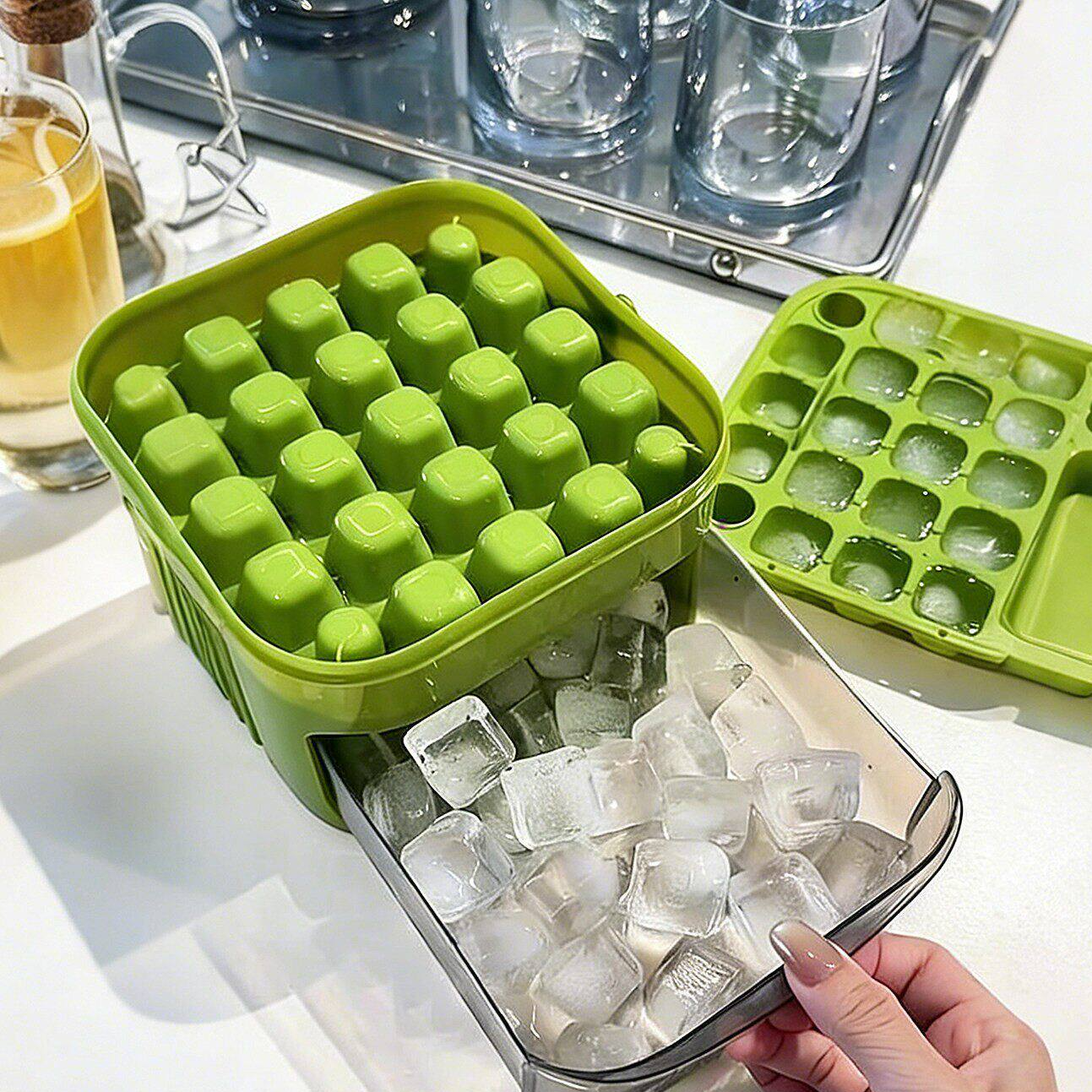 Press-Type Ice Cube Mold with Storage Box