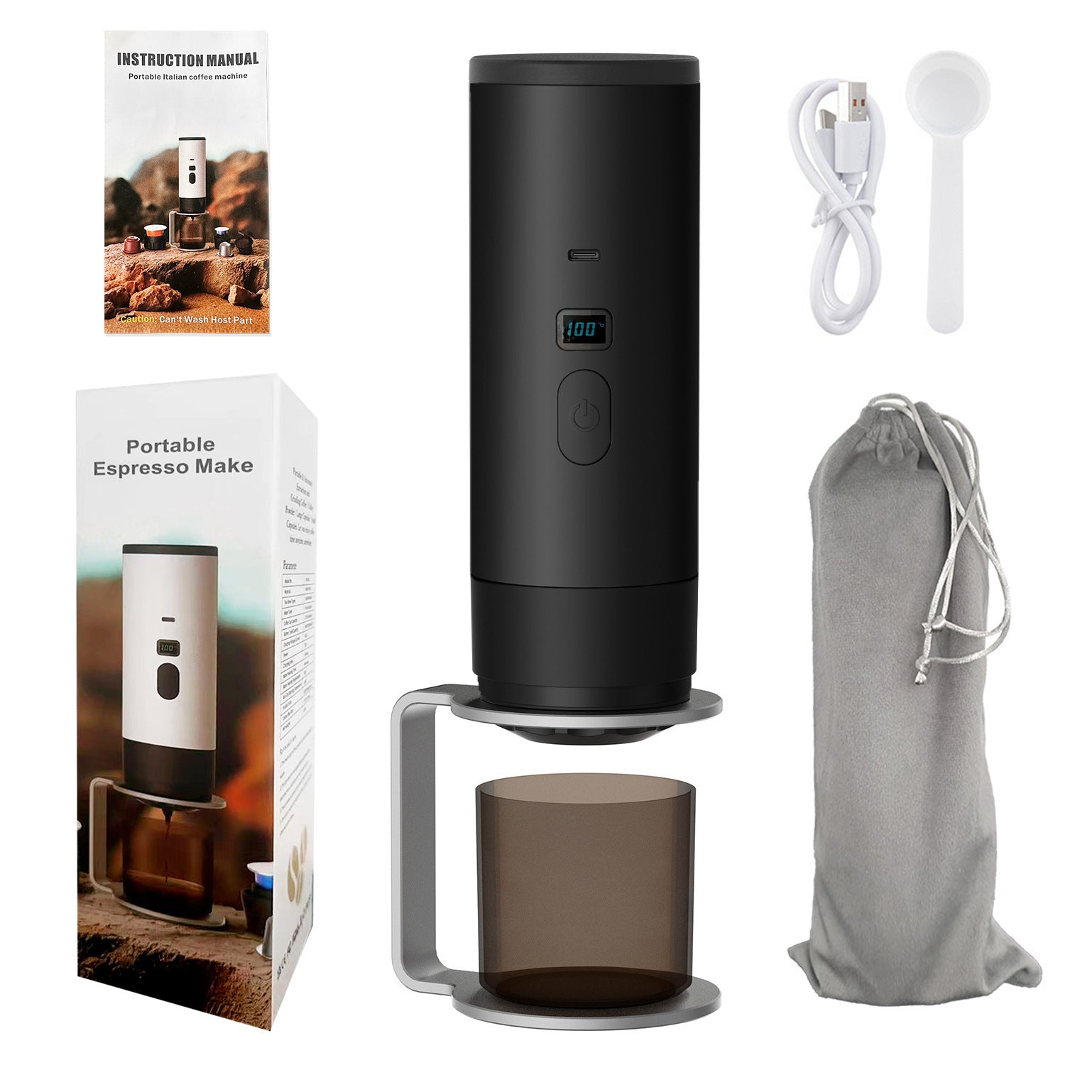 Outdoor Wireless Portable Espresso Machine Car Electric Espresso Capsule Household Small Portable Coffee Machine