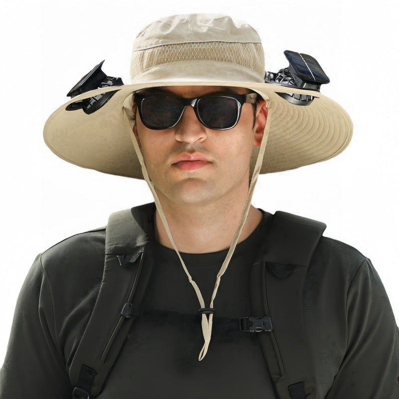 Solar-Powered Cooling Bucket Hat with Built-In Fan | UV Protection