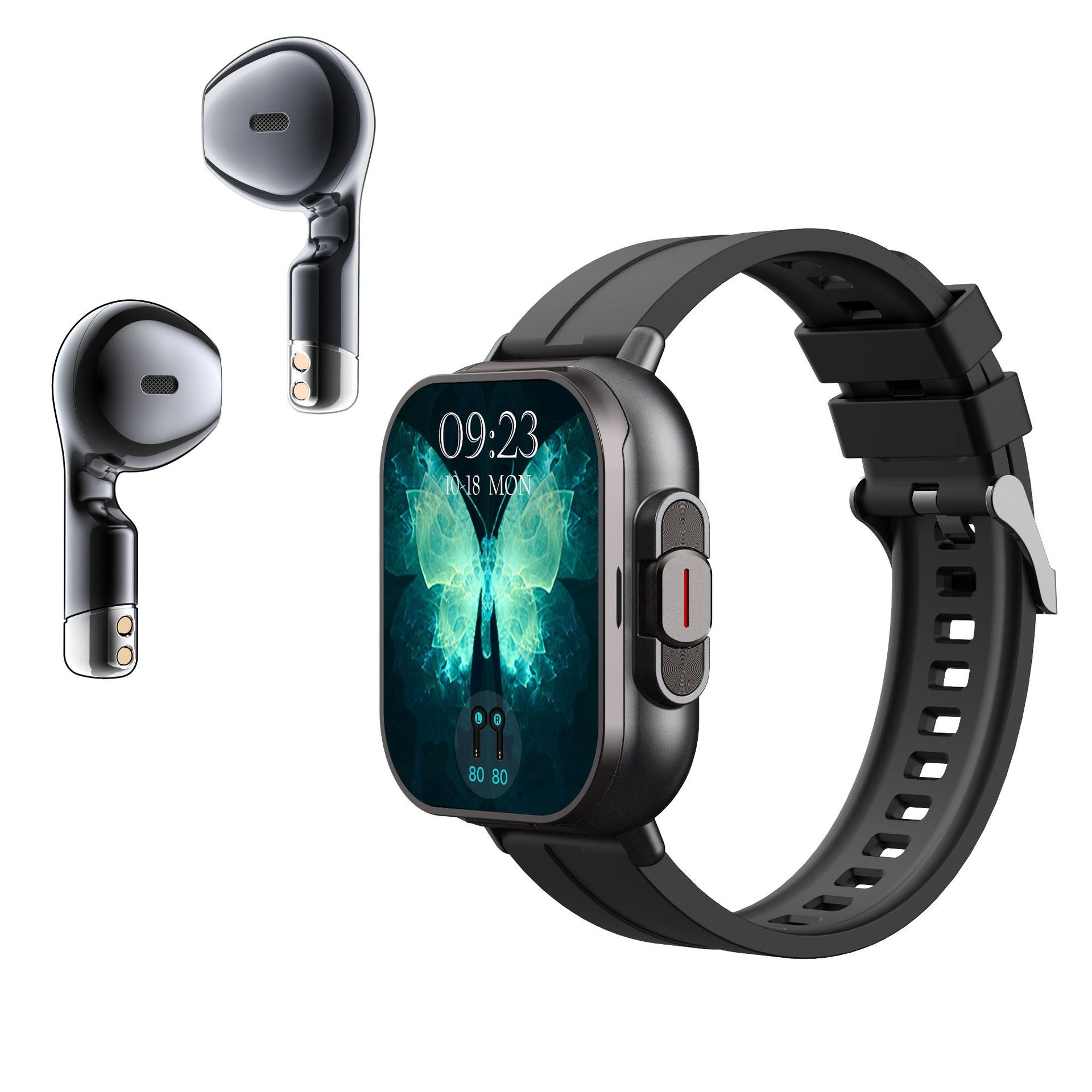 2-in-1 Smartwatch with Built-In TWS Bluetooth Earphones