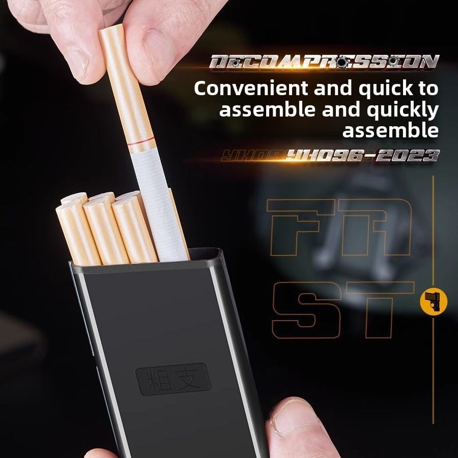 Gun Type Windproof Inflatable Lighter Cigarette Case
