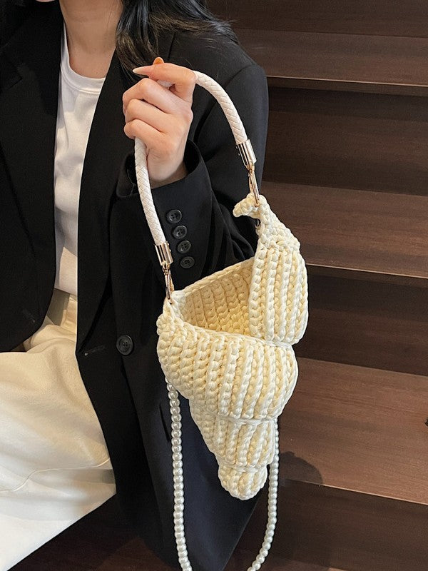 Woven Conch Shell Crossbody Bag