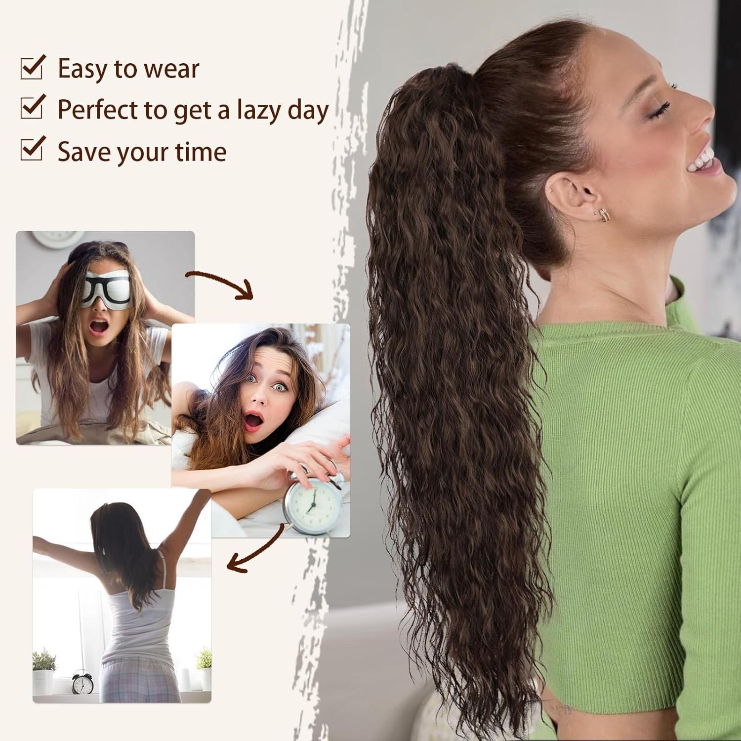 Synthetic Hair Ponytail with Clip