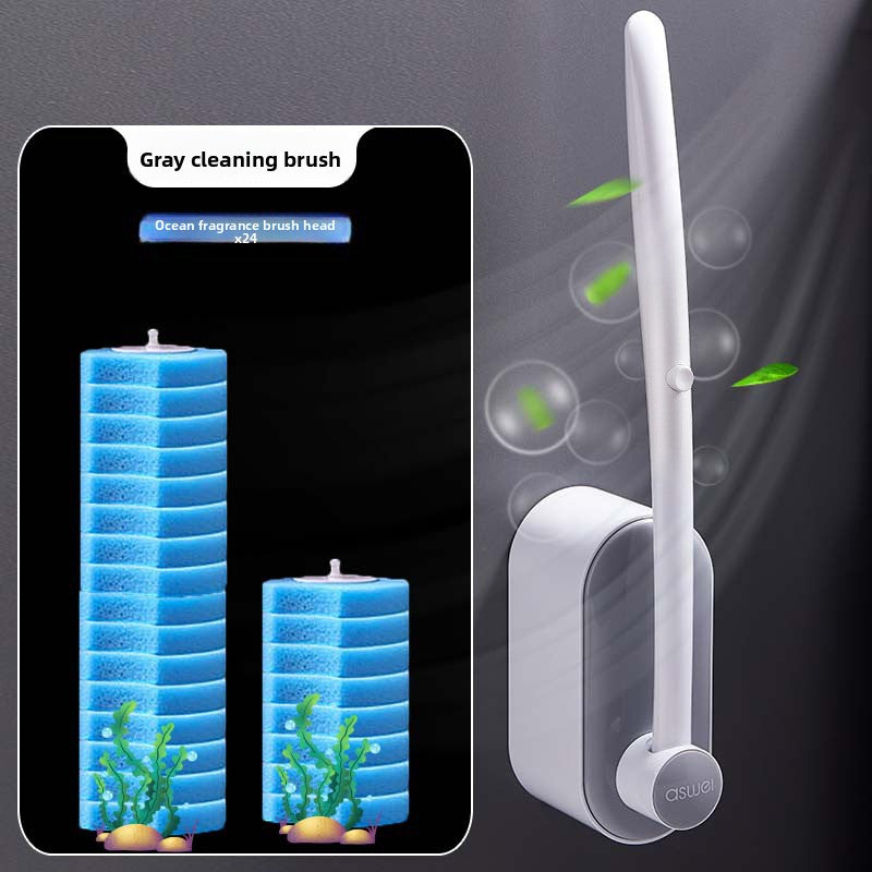 Disposable Toilet Brush Set with Wall Mount Holder