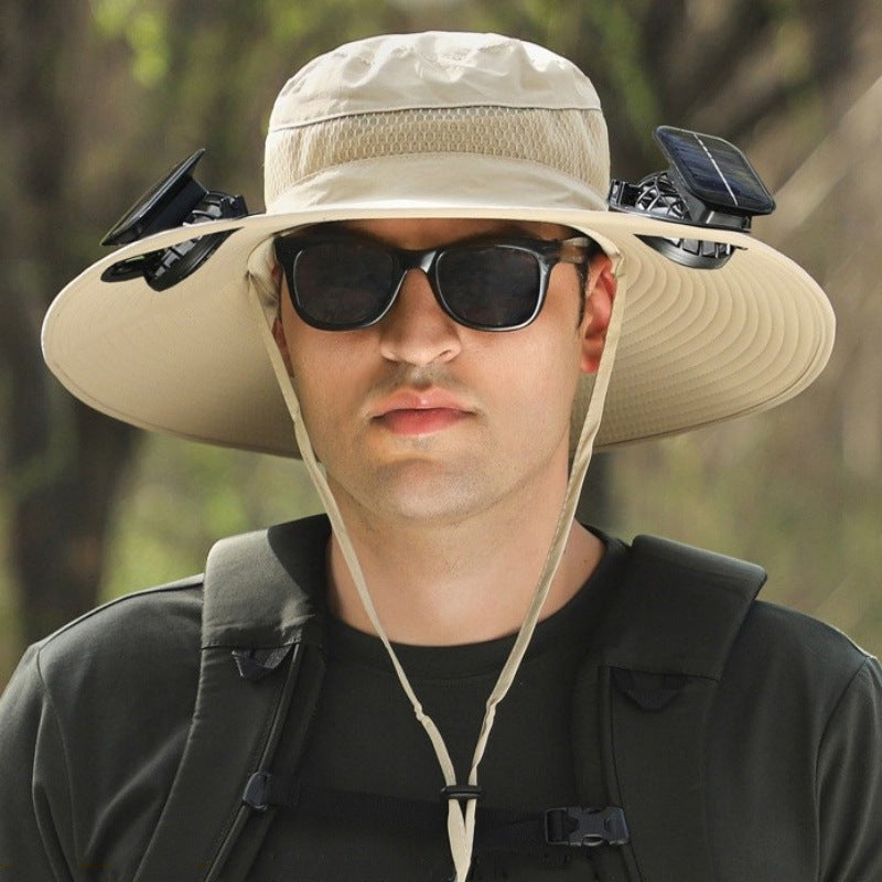 Solar-Powered Cooling Bucket Hat with Built-In Fan | UV Protection