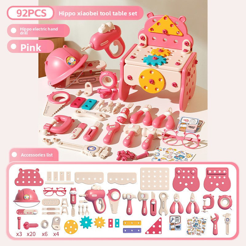 Childrens Educational Tool Set with Drill and Accessories
