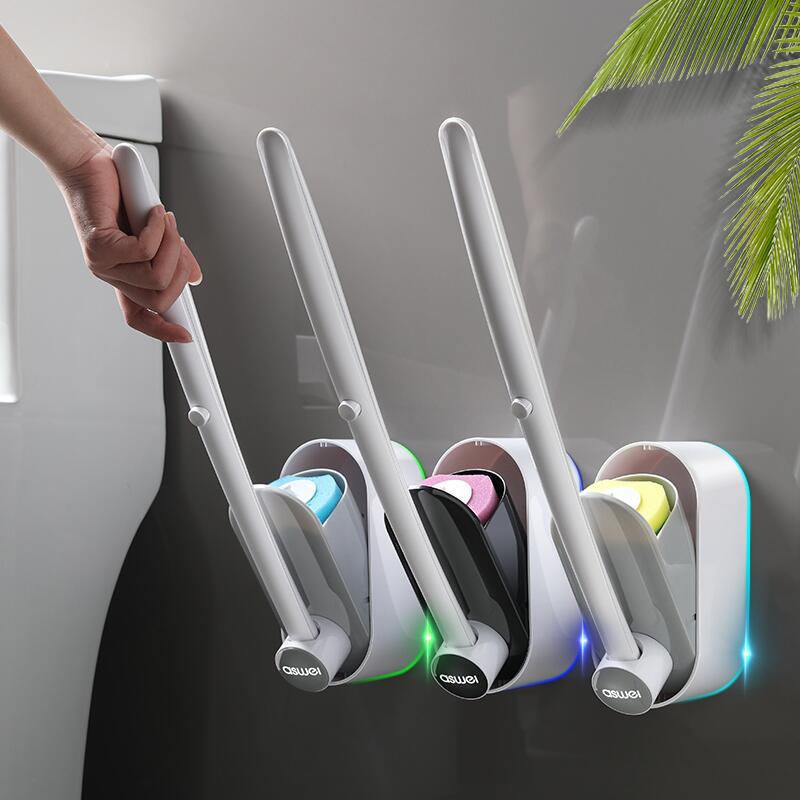Disposable Toilet Brush Set with Wall Mount Holder