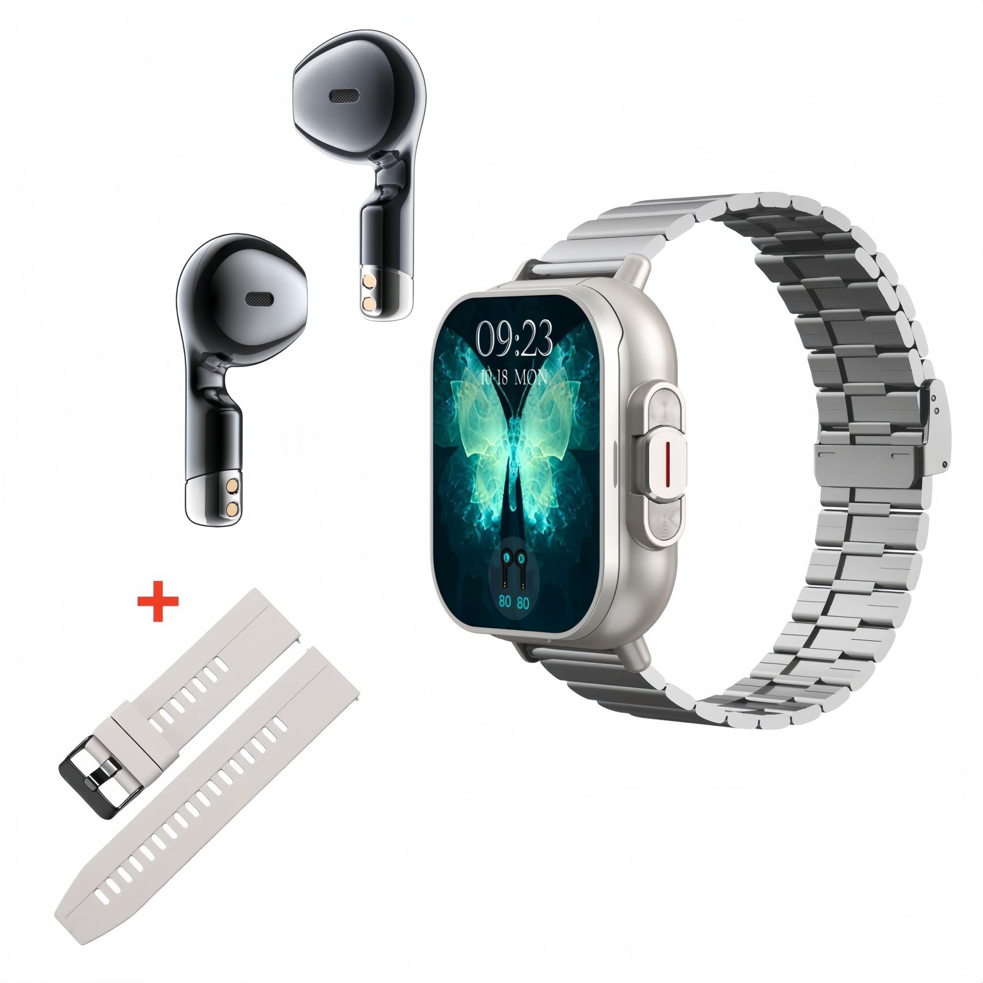 2-in-1 Smartwatch with Built-In TWS Bluetooth Earphones