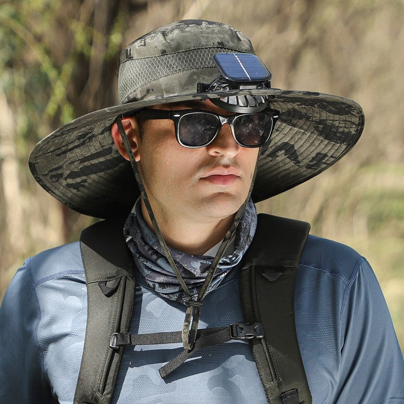 Solar-Powered Cooling Bucket Hat with Built-In Fan | UV Protection