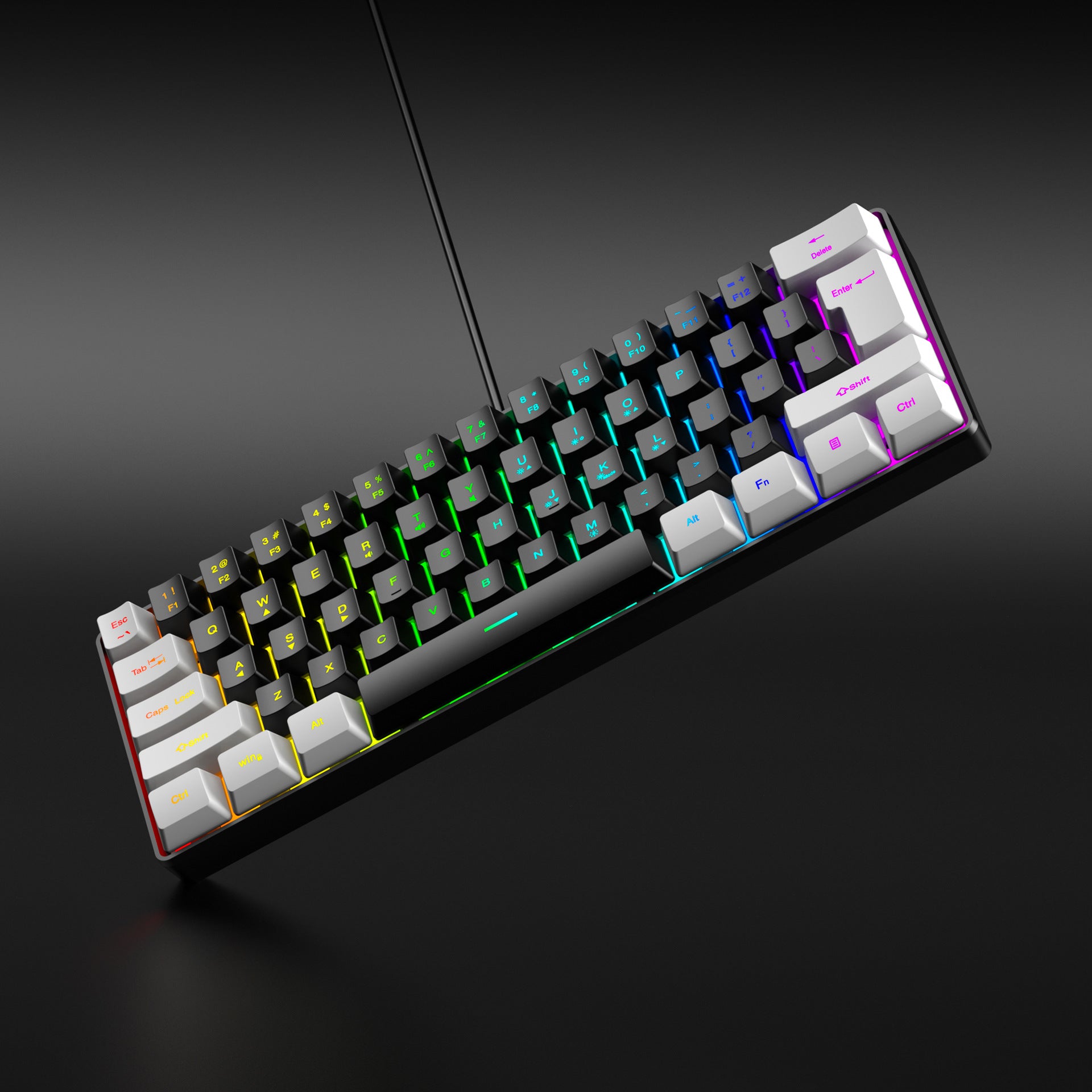 61-Key RGB Gaming Keyboard – Compact Wired USB
