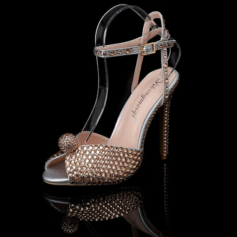 Rhinestone Pearl Womens Wedding Stiletto Heels