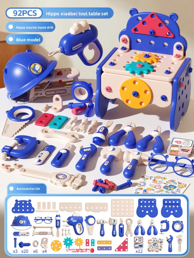Childrens Educational Tool Set with Drill and Accessories