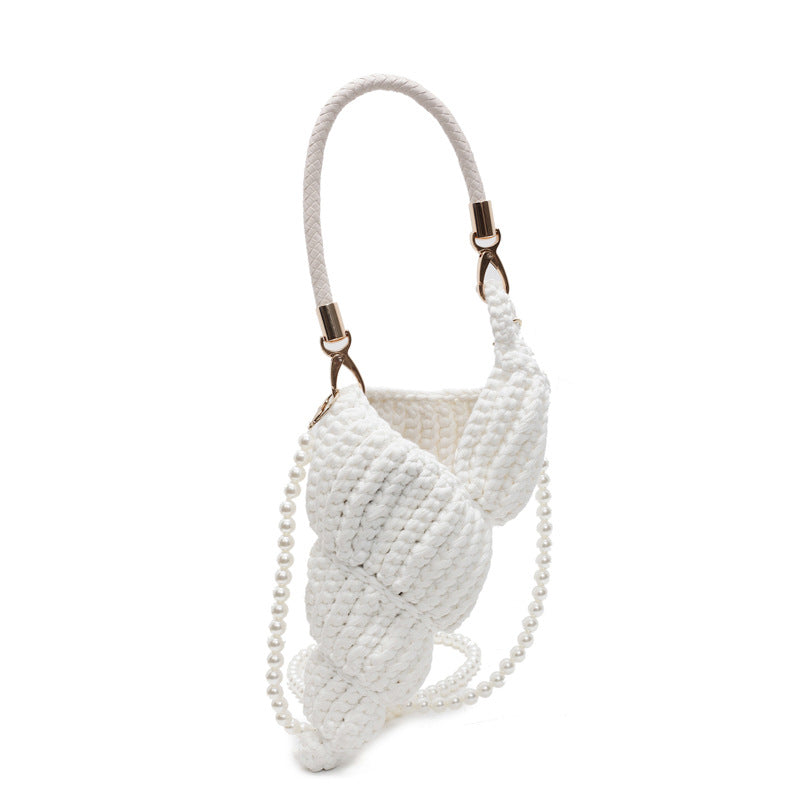 Woven Conch Shell Crossbody Bag