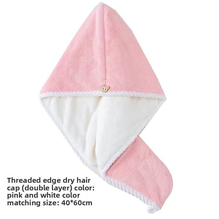 Hair Drying coral fleece cap