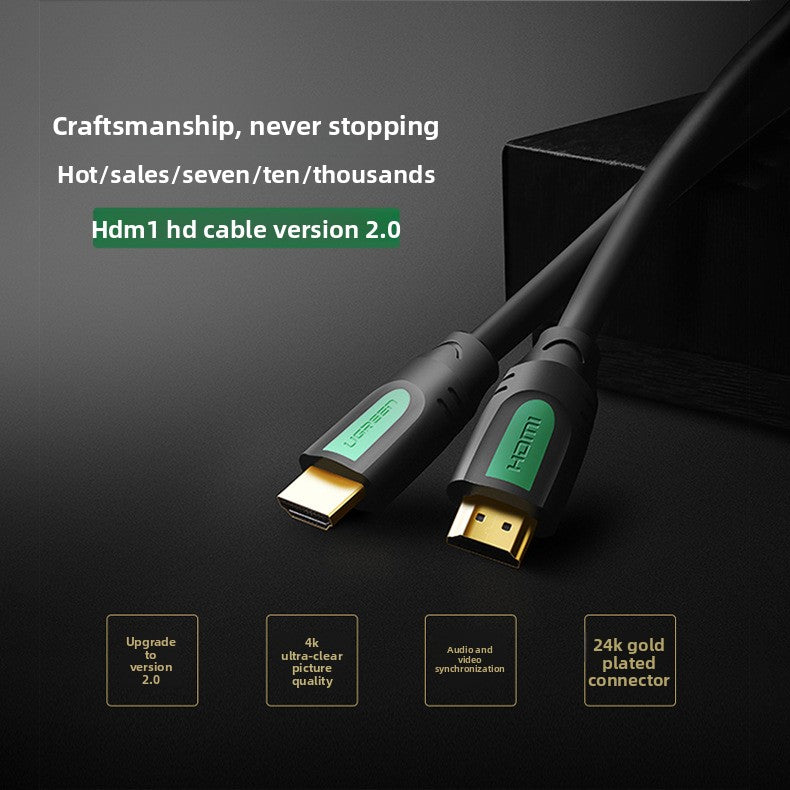 4K HDMI Cable – Gold-Plated High Speed for TV, PC & Projector