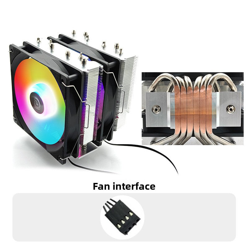 Dual Tower CPU Cooler with RGB Sync and Temperature Control