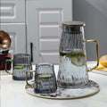 Large Capacity Glass Cold Water Kettle with Glacier Pattern