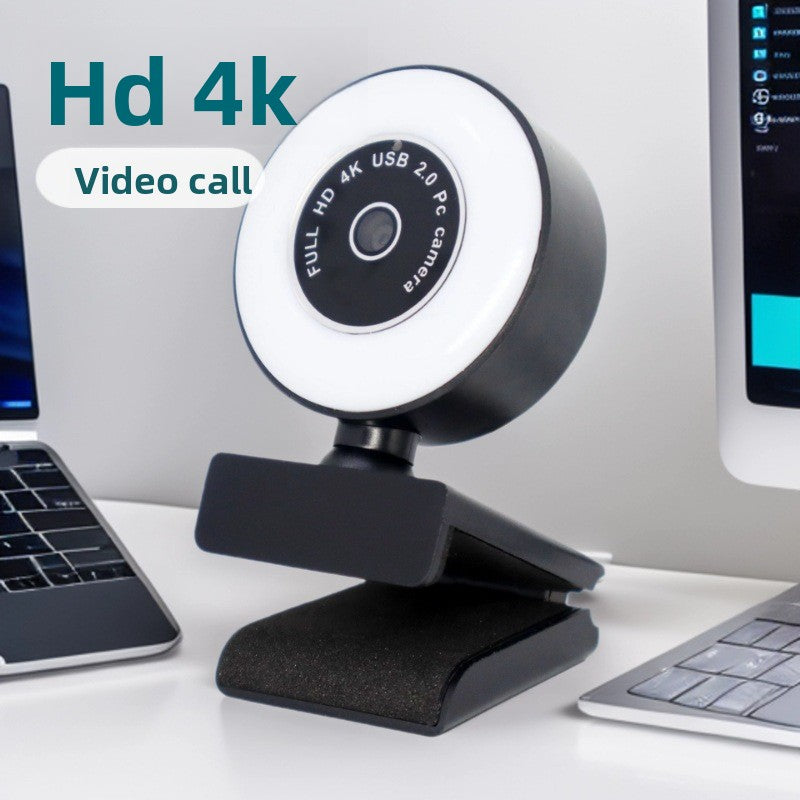 HD Webcam with Fill Light & Built-in Mic – 1080P, 2K & 4K