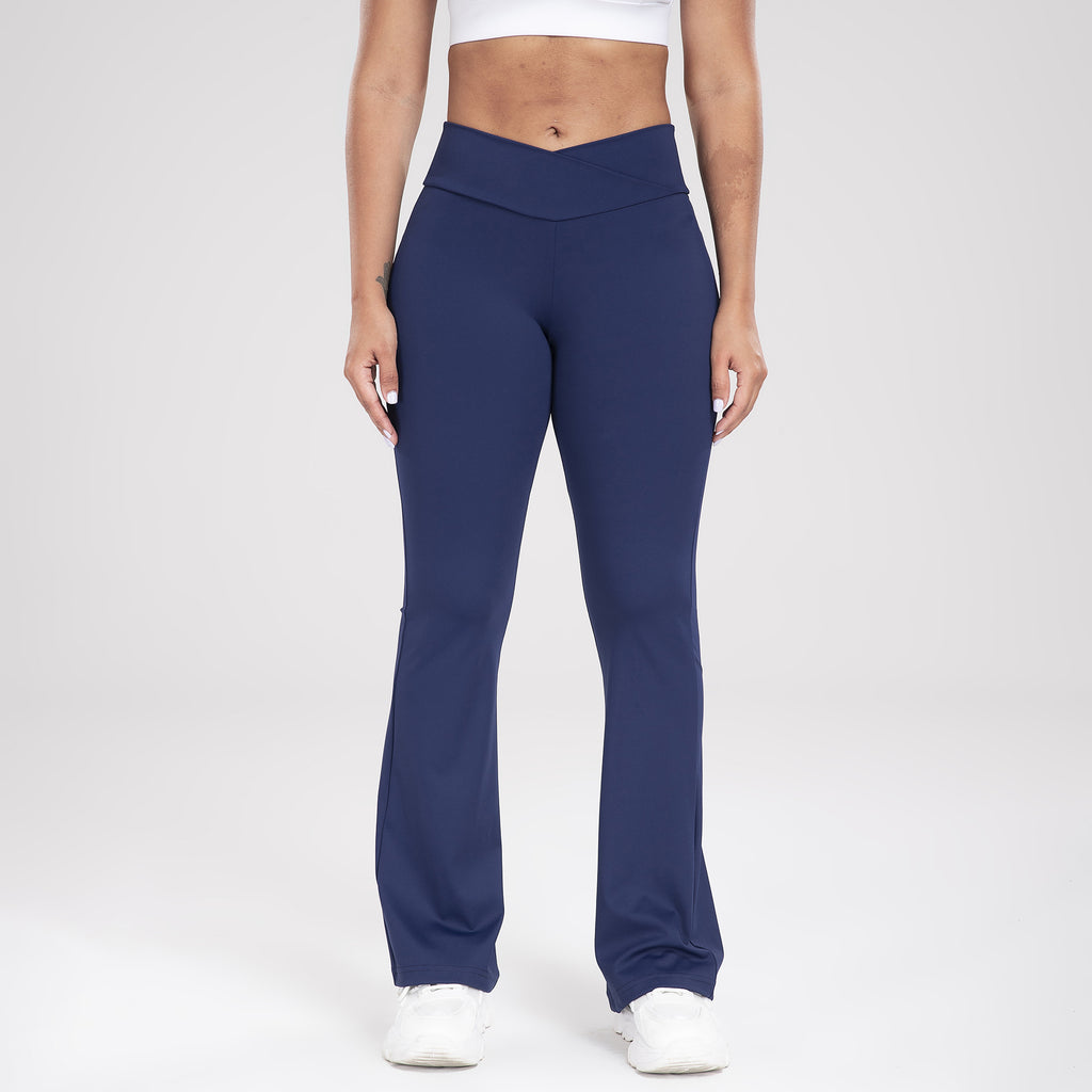 Womens Flared Yoga Pants with Cross Waist