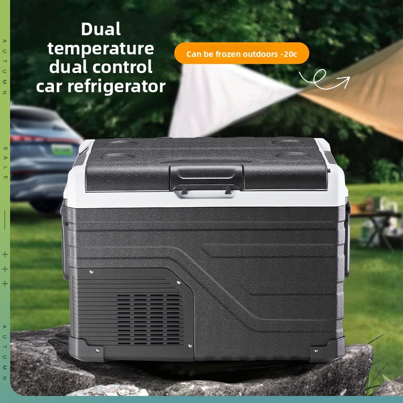 Dual Temperature Car Refrigerator with Compressor Cooling