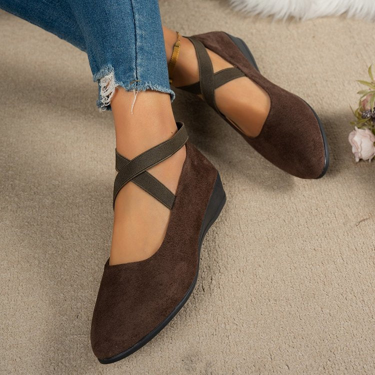 Womens Pointed Toe Wedge Casual Shoes