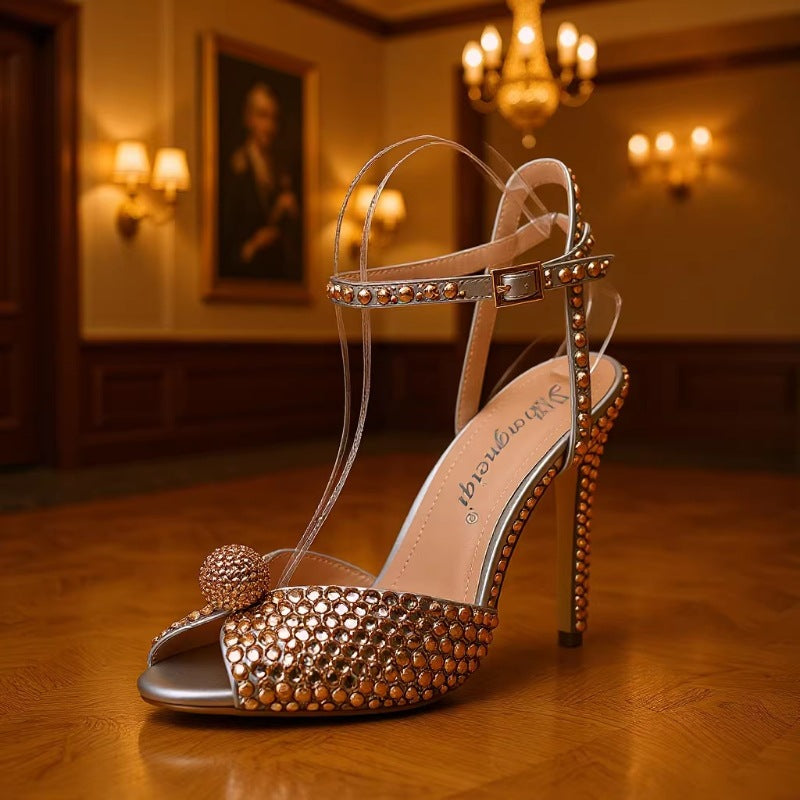 Rhinestone Pearl Womens Wedding Stiletto Heels