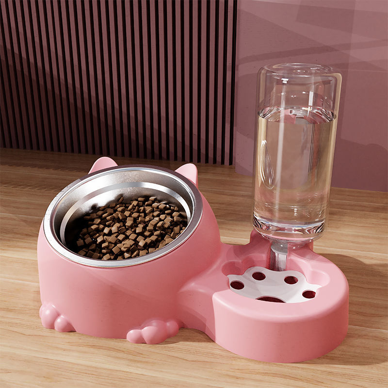 Dual bowl pet feeder