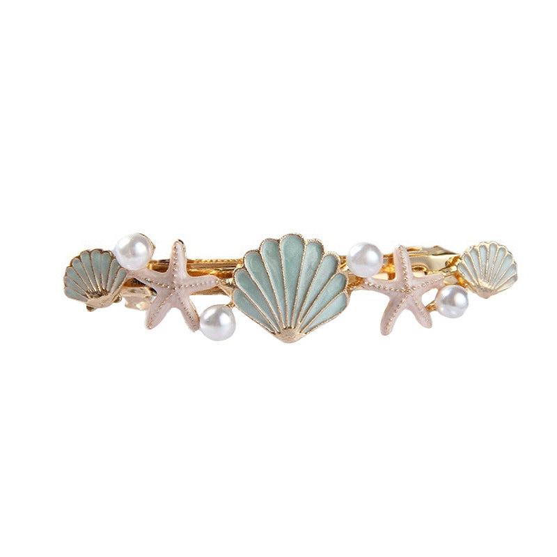 Marine Shell Starfish Spring Hair Clip