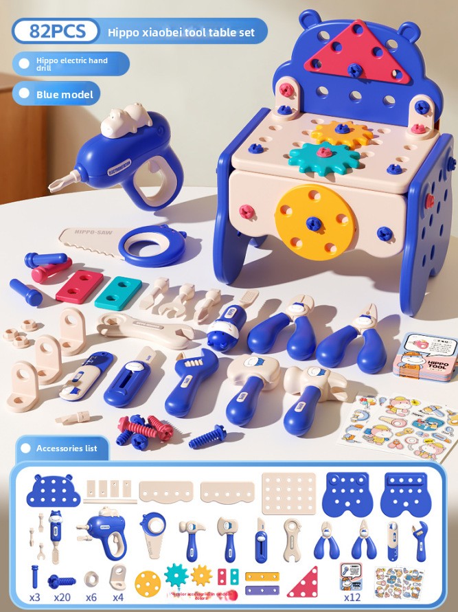 Childrens Educational Tool Set with Drill and Accessories