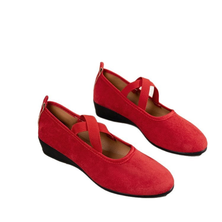 Womens Pointed Toe Wedge Casual Shoes