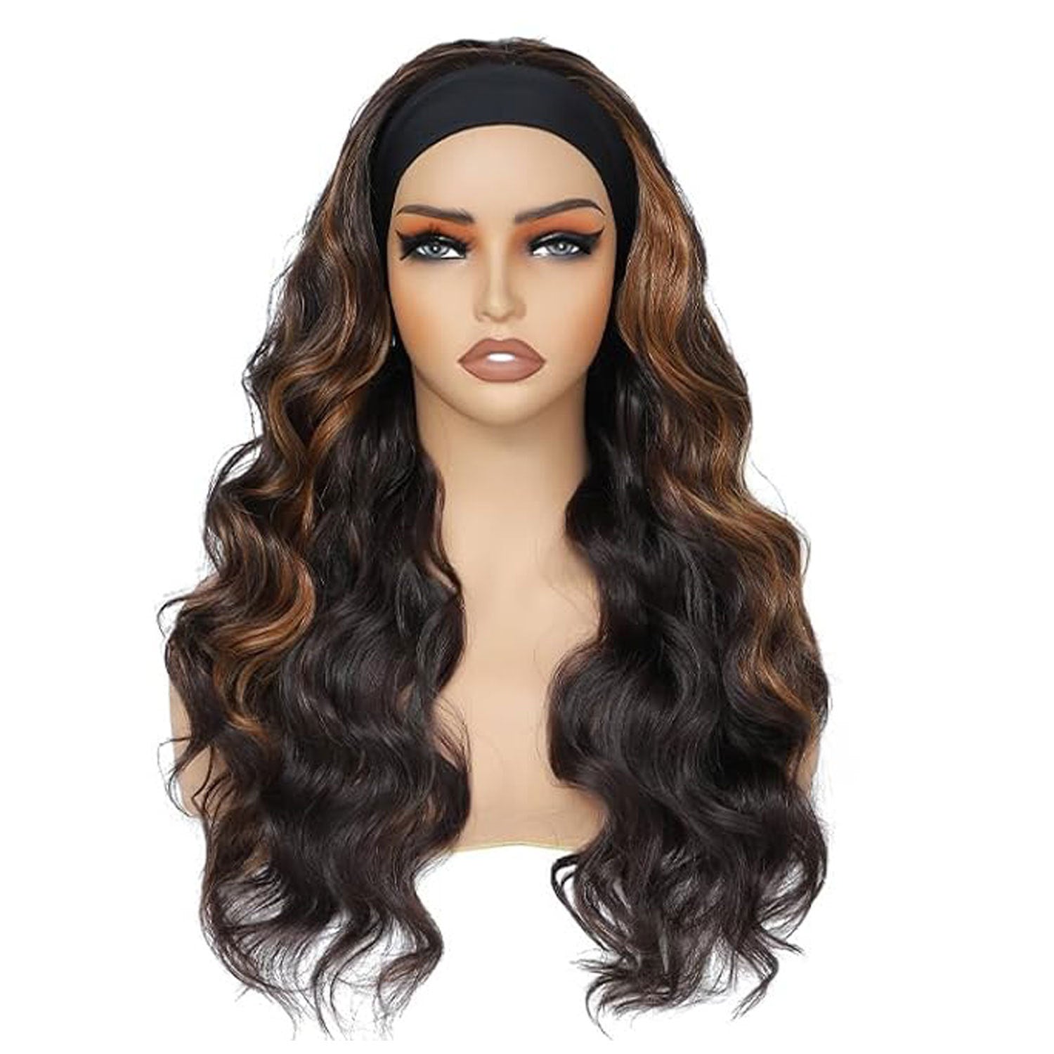 Scarf Headband Wig with Long Curly Hair