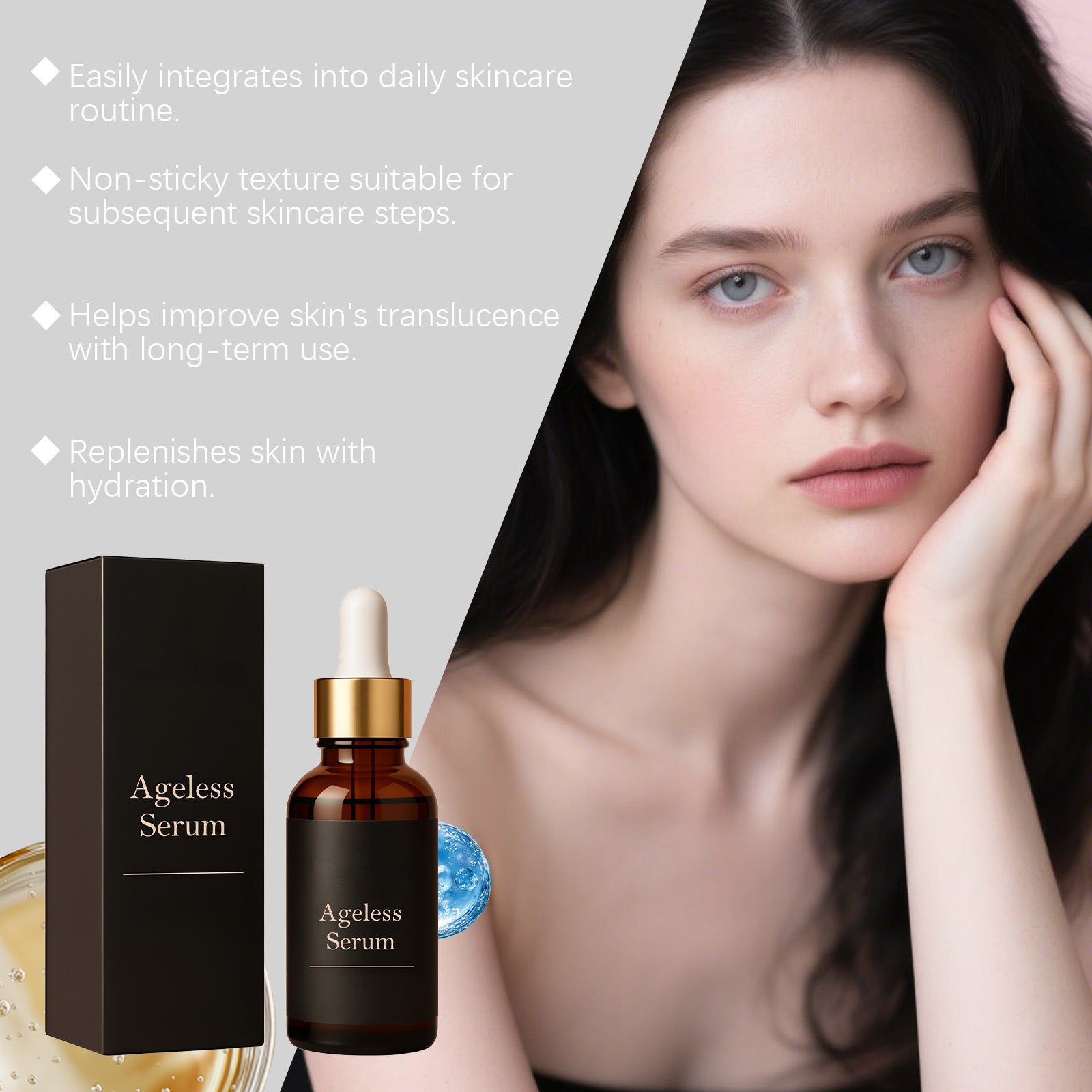 AgelessSerum Moisturizing Facial Essence | Deep Hydration Serum – 30ml
