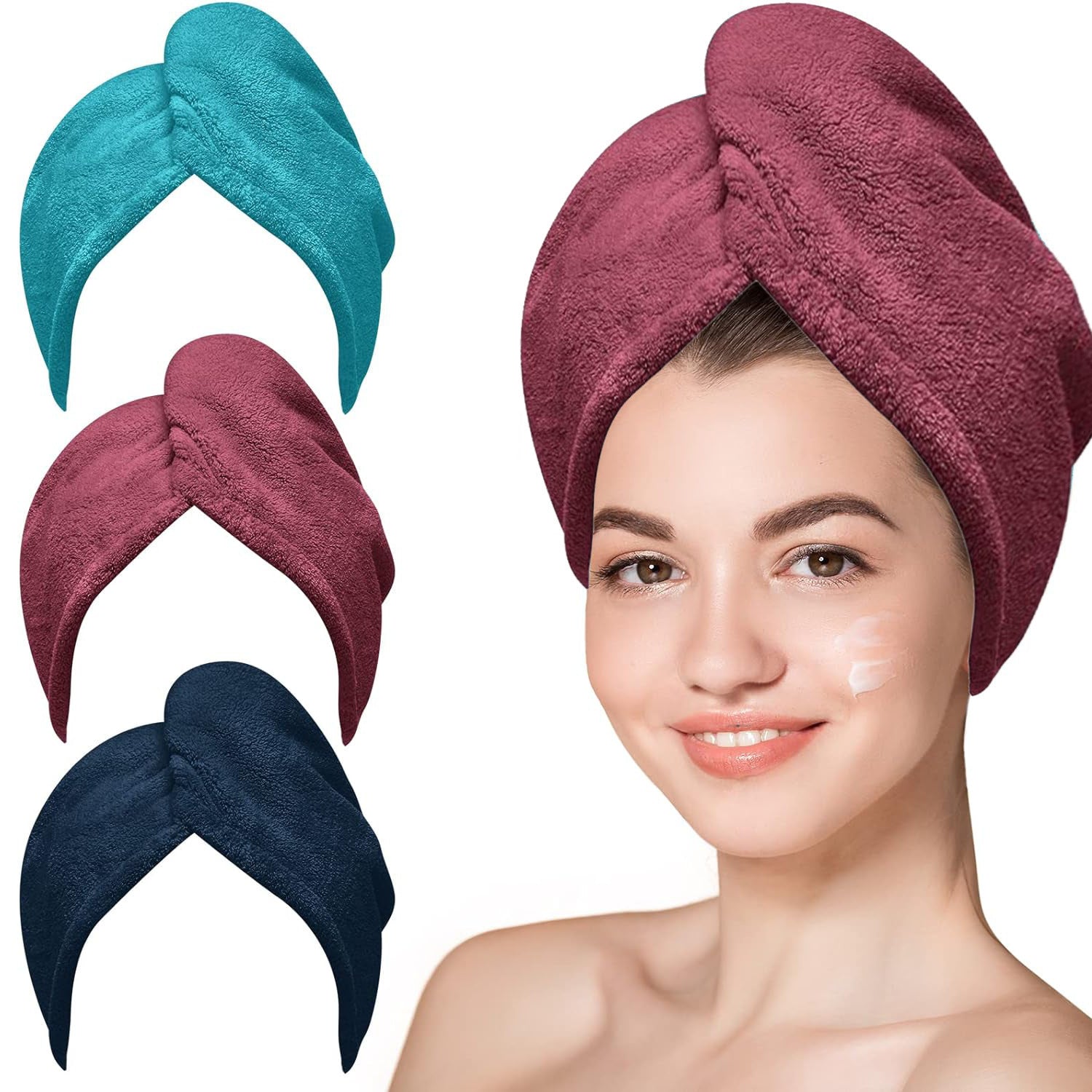 Microfiber Hair Towel for Drying and Frizz Control