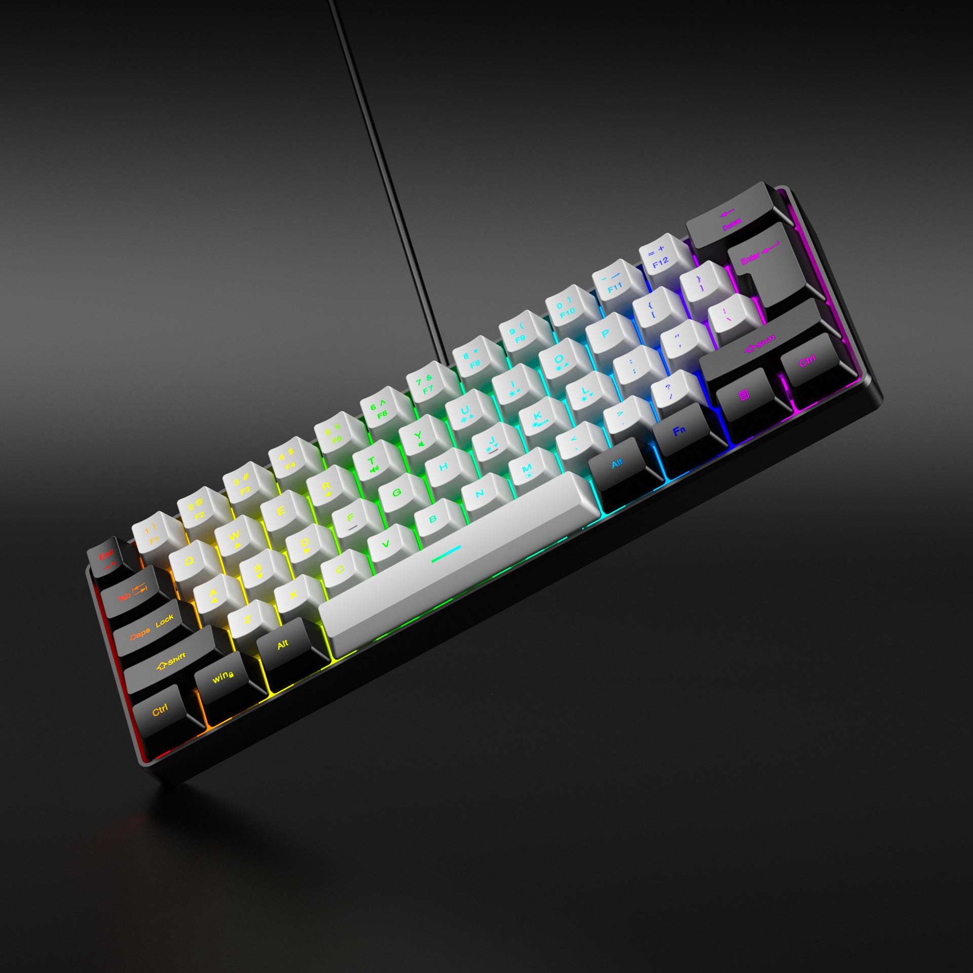 61-Key RGB Gaming Keyboard – Compact Wired USB