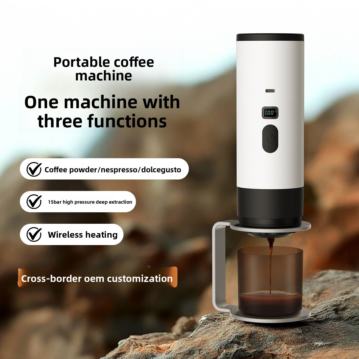 Outdoor Wireless Portable Espresso Machine Car Electric Espresso Capsule Household Small Portable Coffee Machine