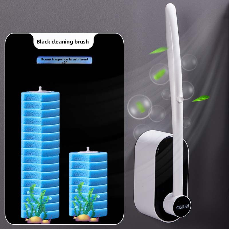 Disposable Toilet Brush Set with Wall Mount Holder