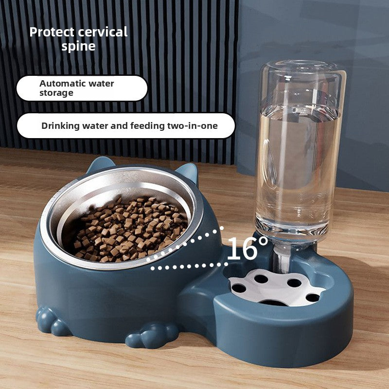 Dual bowl pet feeder