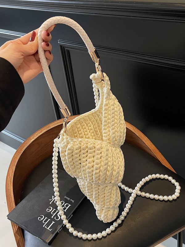 Woven Conch Shell Crossbody Bag