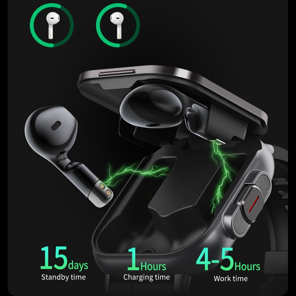 2-in-1 Smartwatch with Built-In TWS Bluetooth Earphones