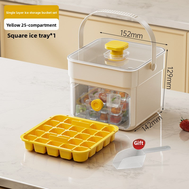 Press-Type Ice Cube Mold with Storage Box