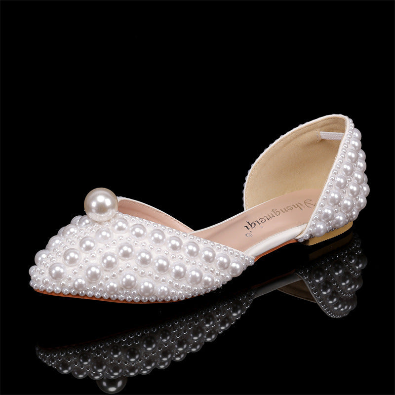 Rhinestone Pearl Womens Wedding Stiletto Heels