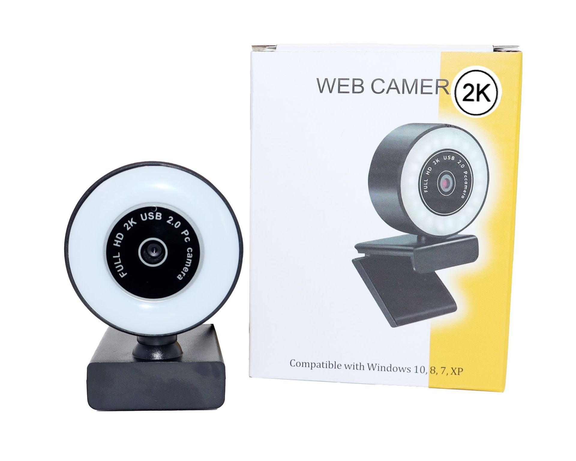 HD Webcam with Fill Light & Built-in Mic – 1080P, 2K & 4K