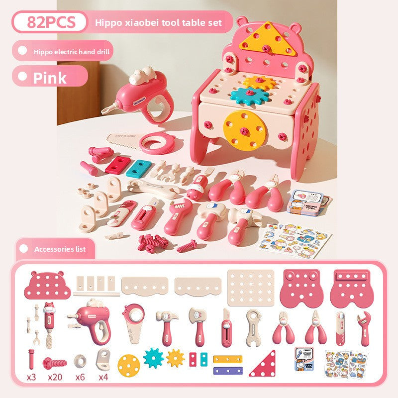 Childrens Educational Tool Set with Drill and Accessories