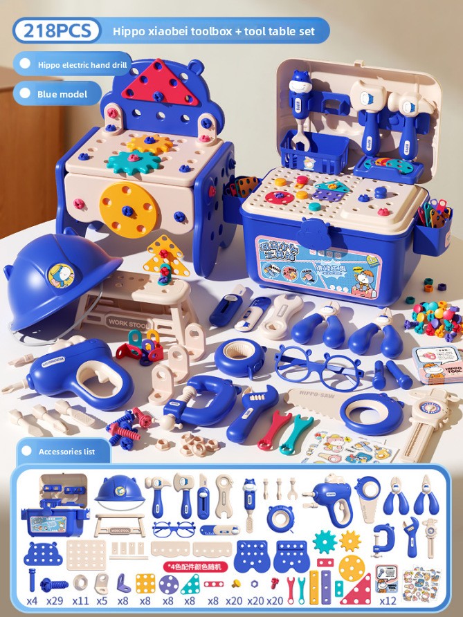 Childrens Educational Tool Set with Drill and Accessories