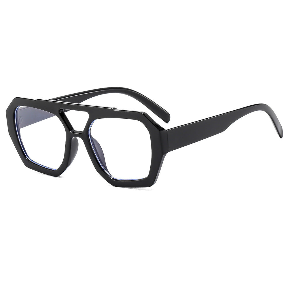 Retro Contrast Color Polygonal Sunglasses