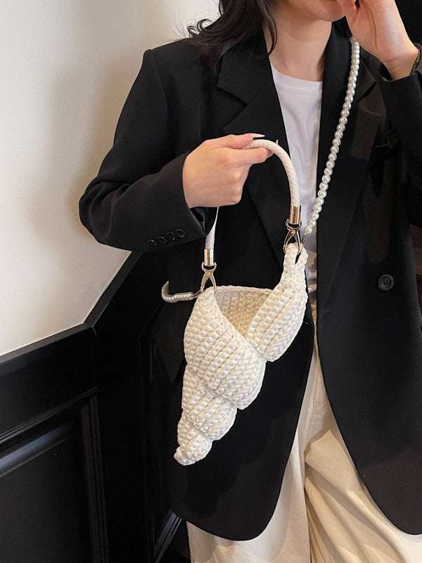 Woven Conch Shell Crossbody Bag