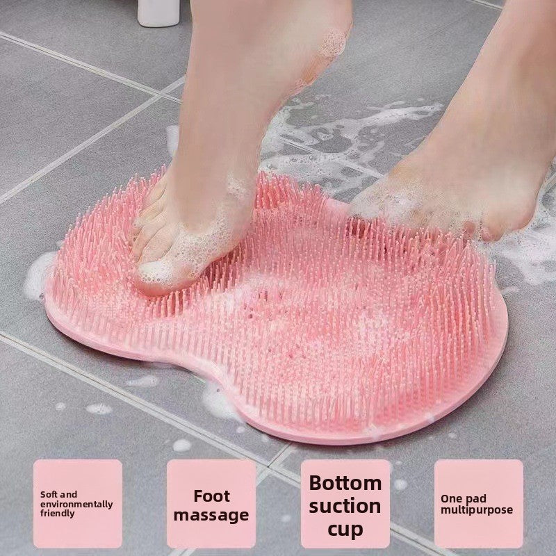 Wall-Mounted Shower Foot & Back Scrubber with Suction Cups