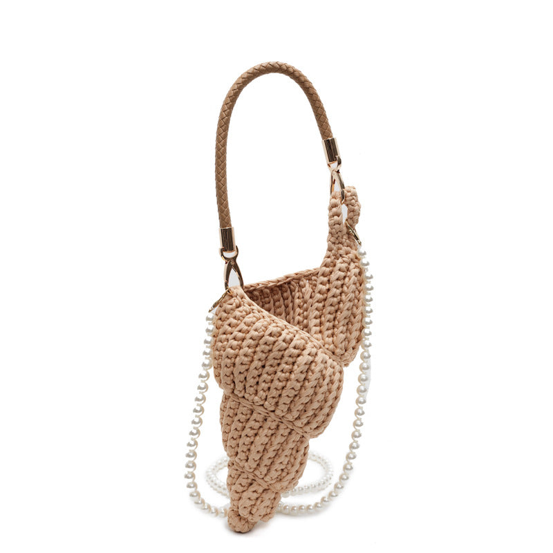 Woven Conch Shell Crossbody Bag